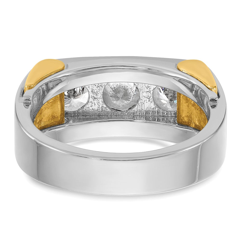 14k Two-tone IBGoodman Men's Polished 3-Stone Ring Mounting