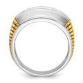 14k Two-tone IBGoodman Men's Polished & Textured 5-Stone Ring Mtg
