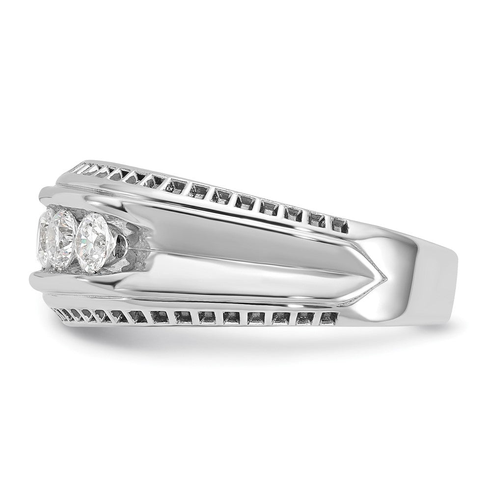 14kw w/Black RH IBGoodman Men's Polished 5-Stone Diamond Ring