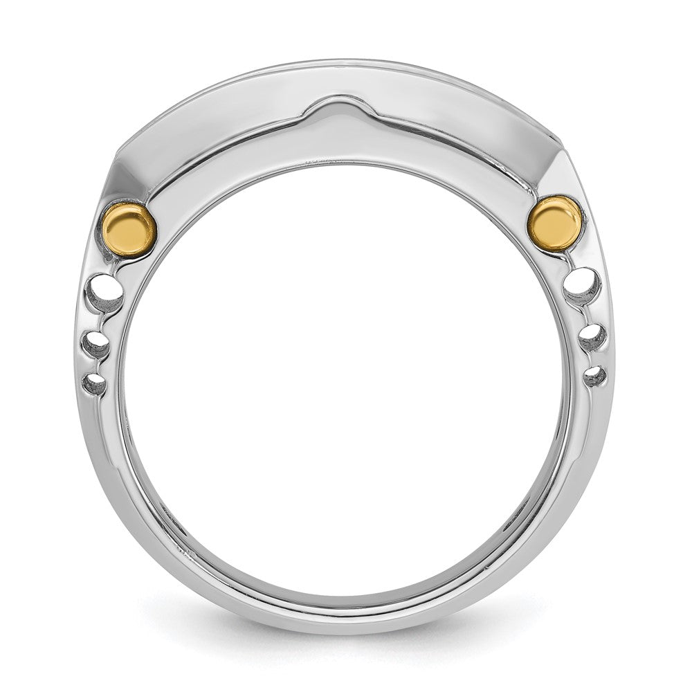 14ktt IBGoodman Men's Polished & Textured 5-Stone Ring Mounting