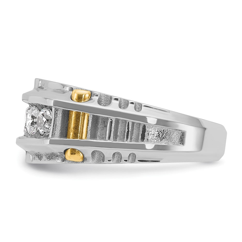 14ktt IBGoodman Men's Polished & Textured 5-Stone Ring Mounting