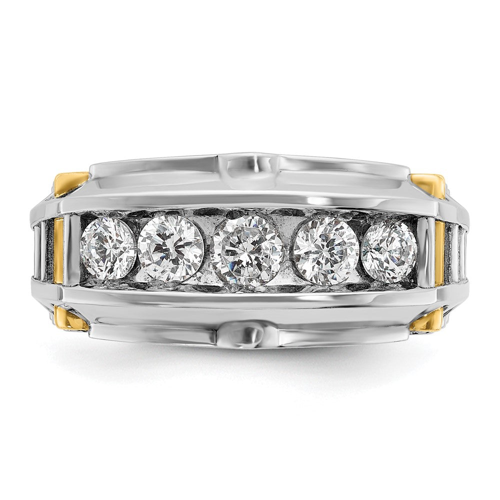 14ktt IBGoodman Men's Polished & Textured 5-Stone Ring Mounting