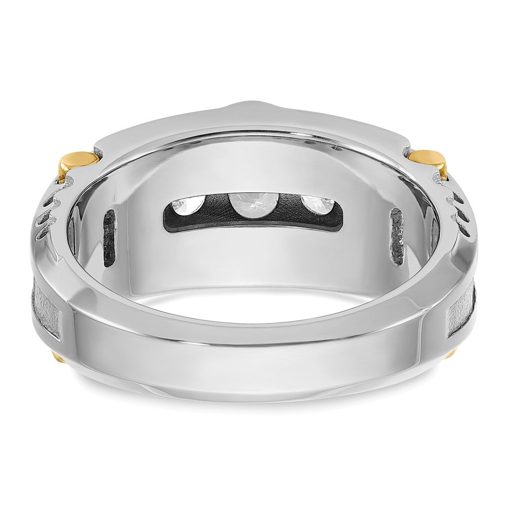 14ktt IBGoodman Men's Polished & Textured 5-Stone Diamond Ring