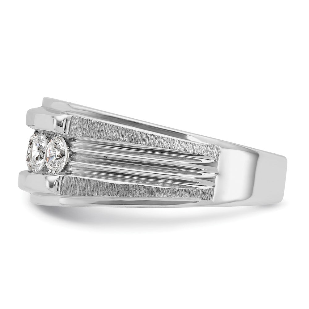 14k White Gold IBGoodman Men's Polished & Brushed 5-Stone Ring Mtg