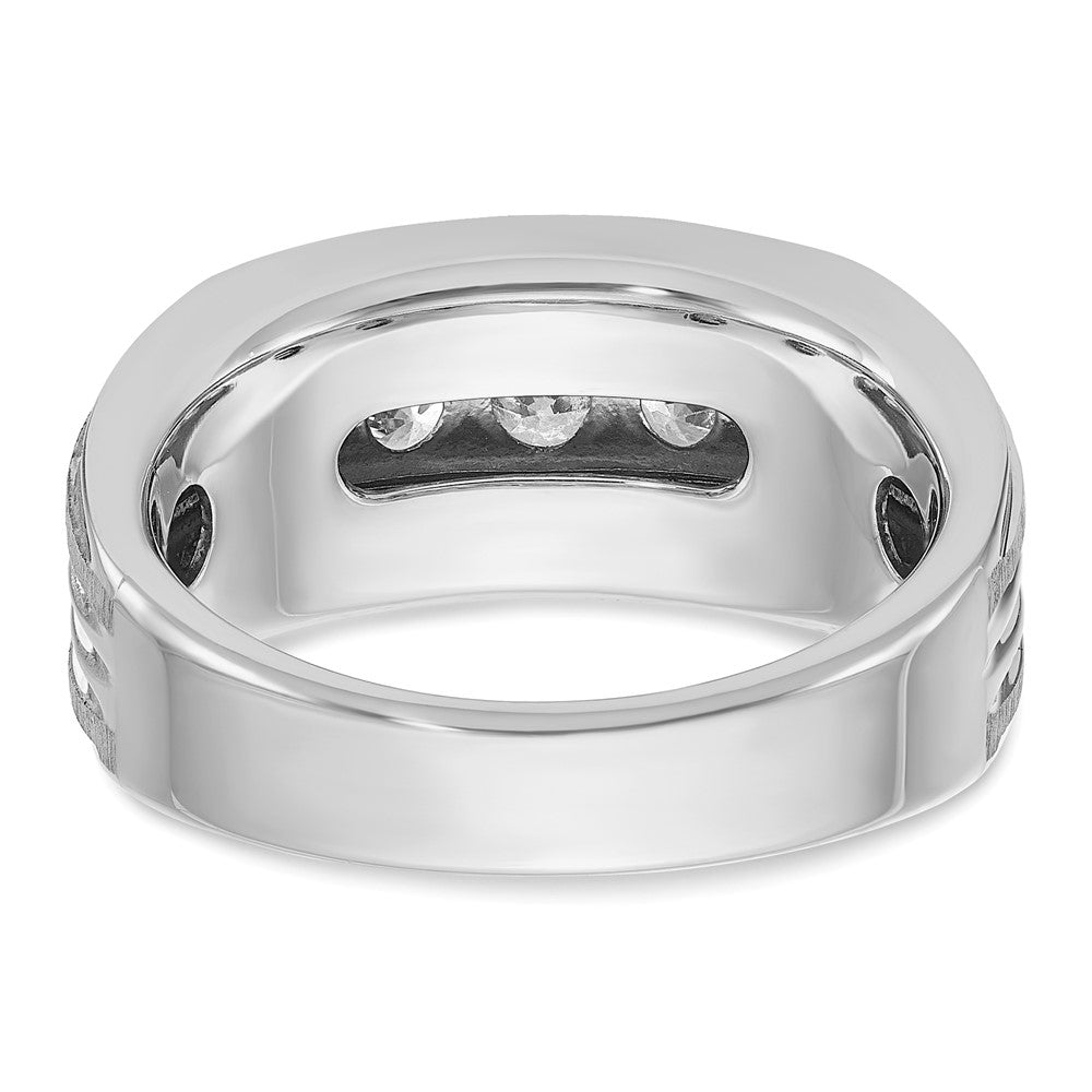 14k White Gold IBGoodman Men's Polished & Brushed 5-Stone Ring Mtg