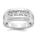14kw IBGoodman Men's Polished & Brushed 5-Stone Diamond Ring