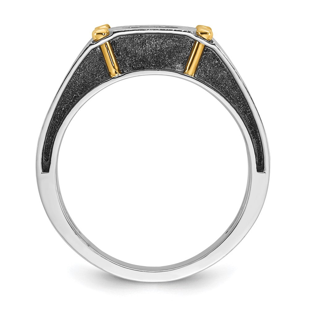 10k Two-tone IBGoodman Men's Polished and Satin Diamond Ring Mounting