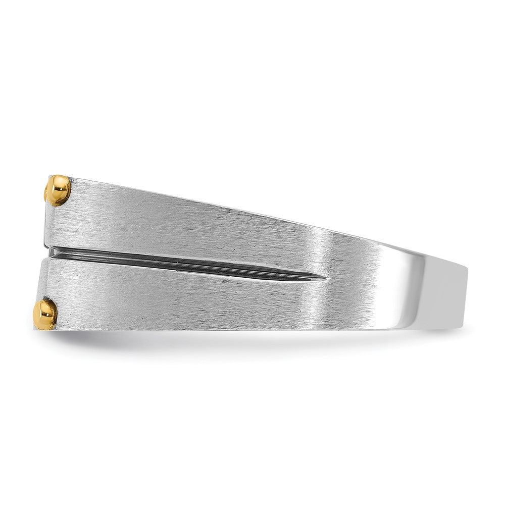 10k Two-tone IBGoodman Men's Polished and Satin Diamond Ring Mounting