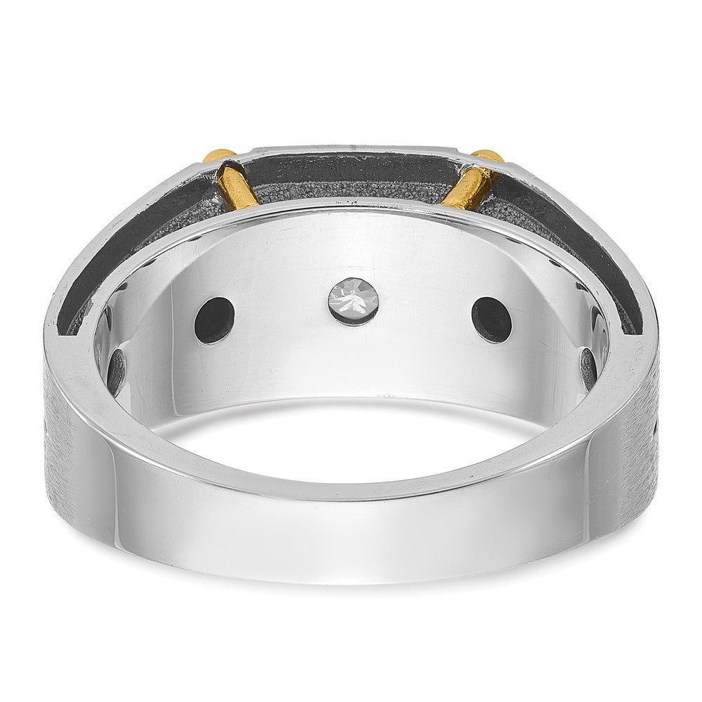 10k Two-tone IBGoodman Men's Polished and Satin Diamond Ring Mounting