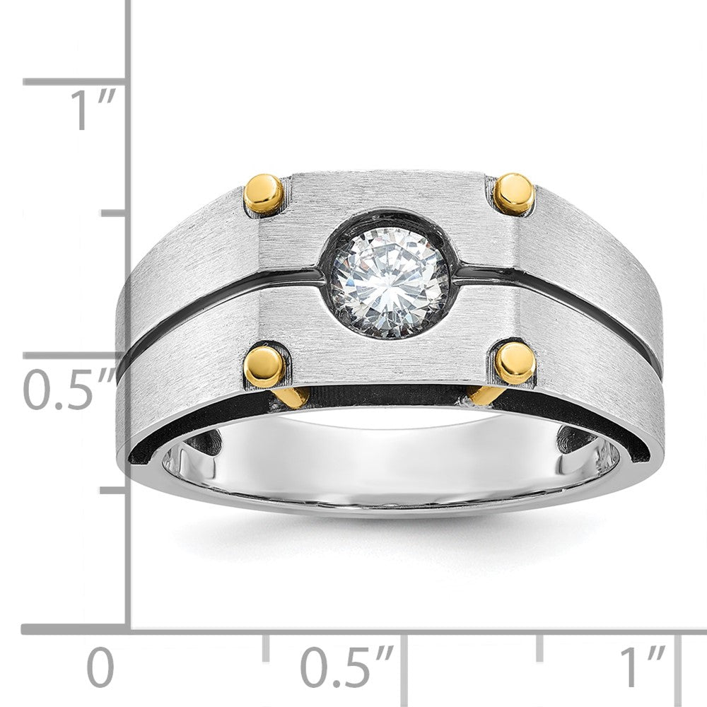 10k Two-tone IBGoodman Men's Polished and Satin Diamond Ring Mounting
