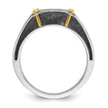 14k Two-tone IBGoodman Men's Polished and Satin Diamond Ring Mounting