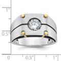 14k Two-tone IBGoodman Men's Polished and Satin Diamond Ring Mounting