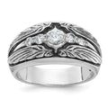 14k White Gold IBGoodman Men's Polished & Textured 5-Stone Ring Mtg