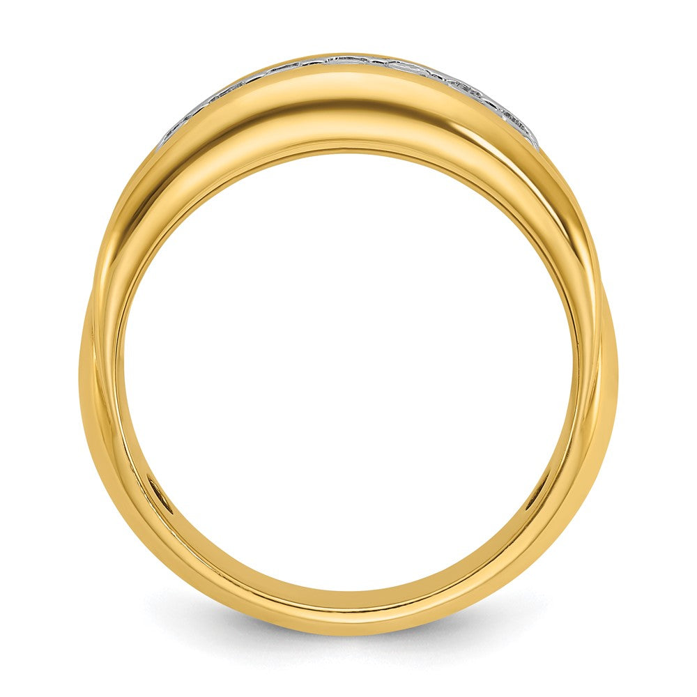 10ktt IBGoodman Men's Polished & Grooved 7-Stone Ring Mounting
