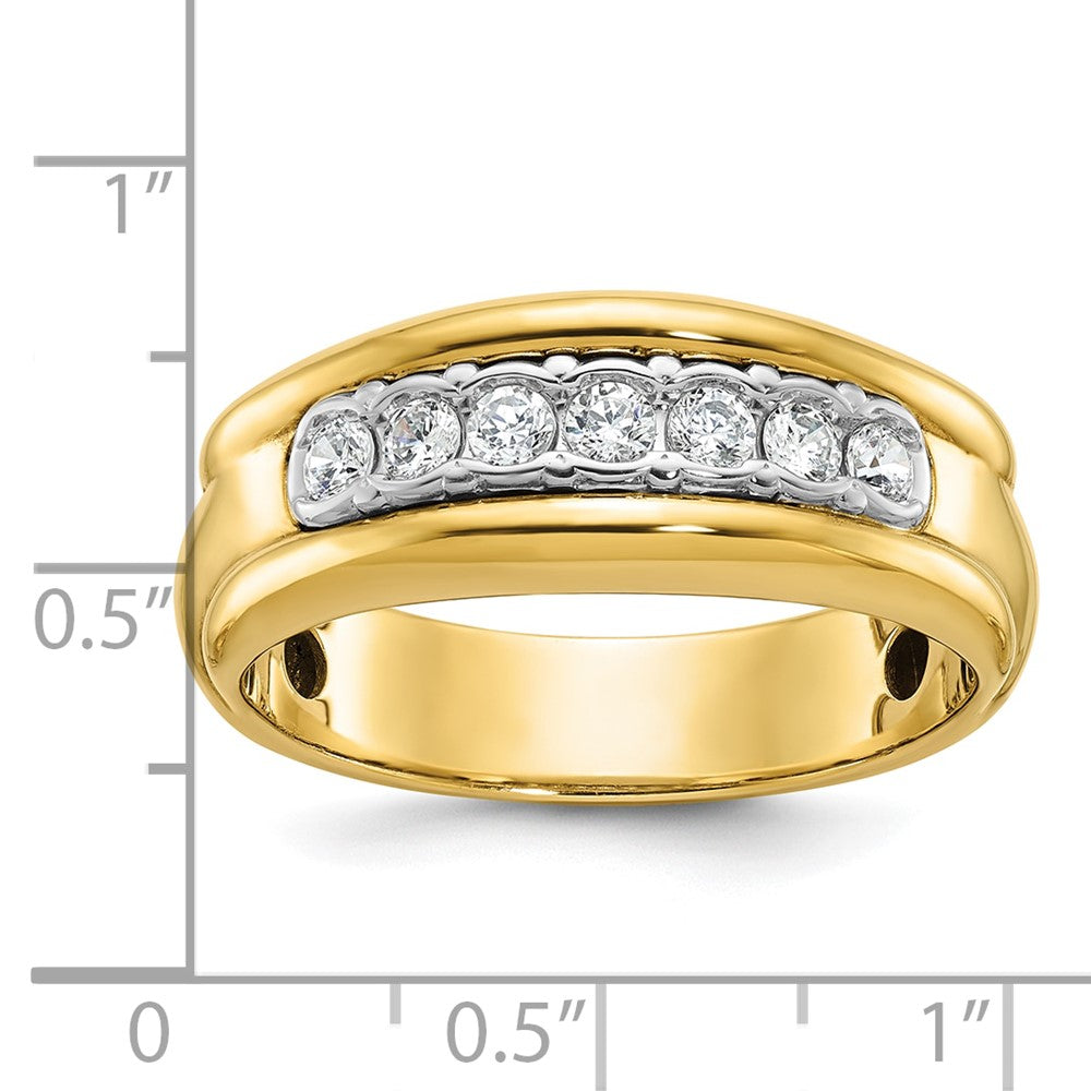 10ktt IBGoodman Men's Polished & Grooved 7-Stone Ring Mounting
