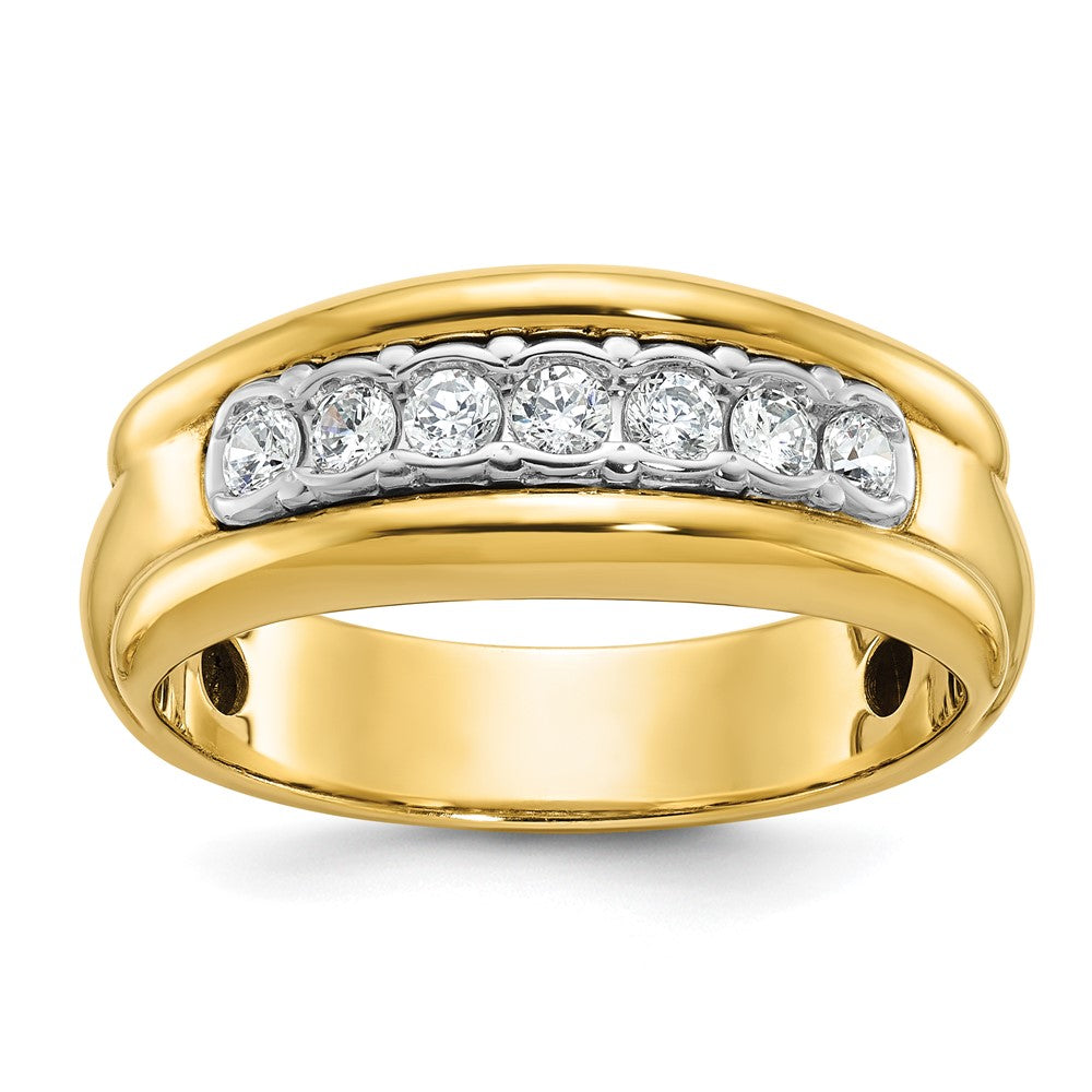 10ktt IBGoodman Men's Polished & Grooved 7-Stone Ring Mounting