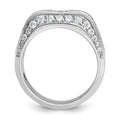 14k White Gold IBGoodman Men's Polished Diamond Ring