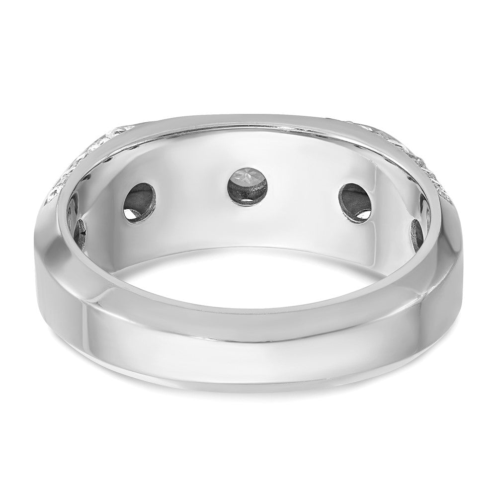 14k White Gold IBGoodman Men's Polished Diamond Ring