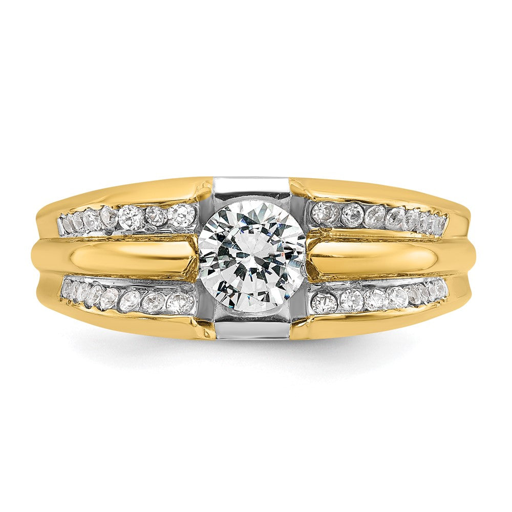 14k IBGoodman Men's Polished Diamond Semi-Mount Ring