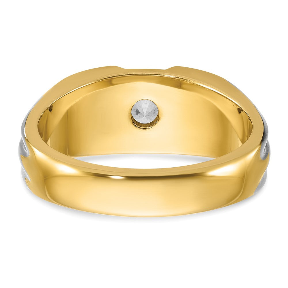 14k IBGoodman Men's Polished Diamond Semi-Mount Ring