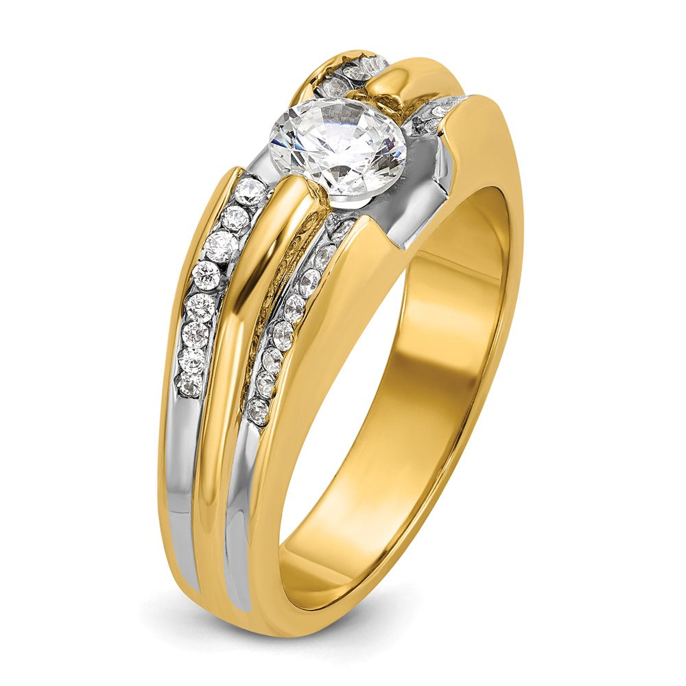 14k IBGoodman Men's Polished Diamond Semi-Mount Ring
