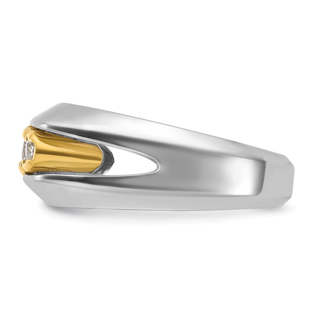 14ktt IBGoodman Men's Polished Graduated 5-Stone Diamond Ring