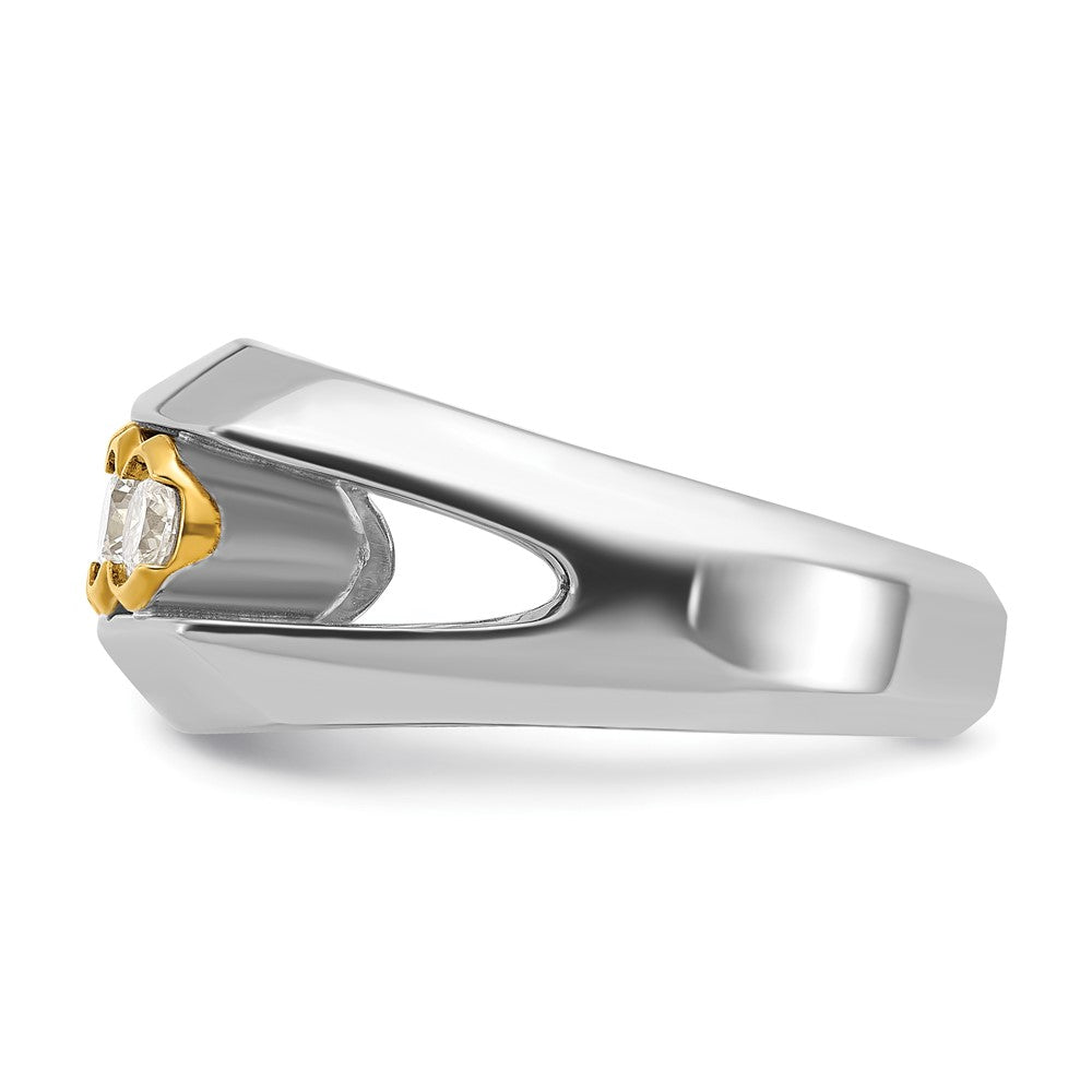 14ktt IBGoodman Men's Polished Graduated 5-Stone Diamond Ring
