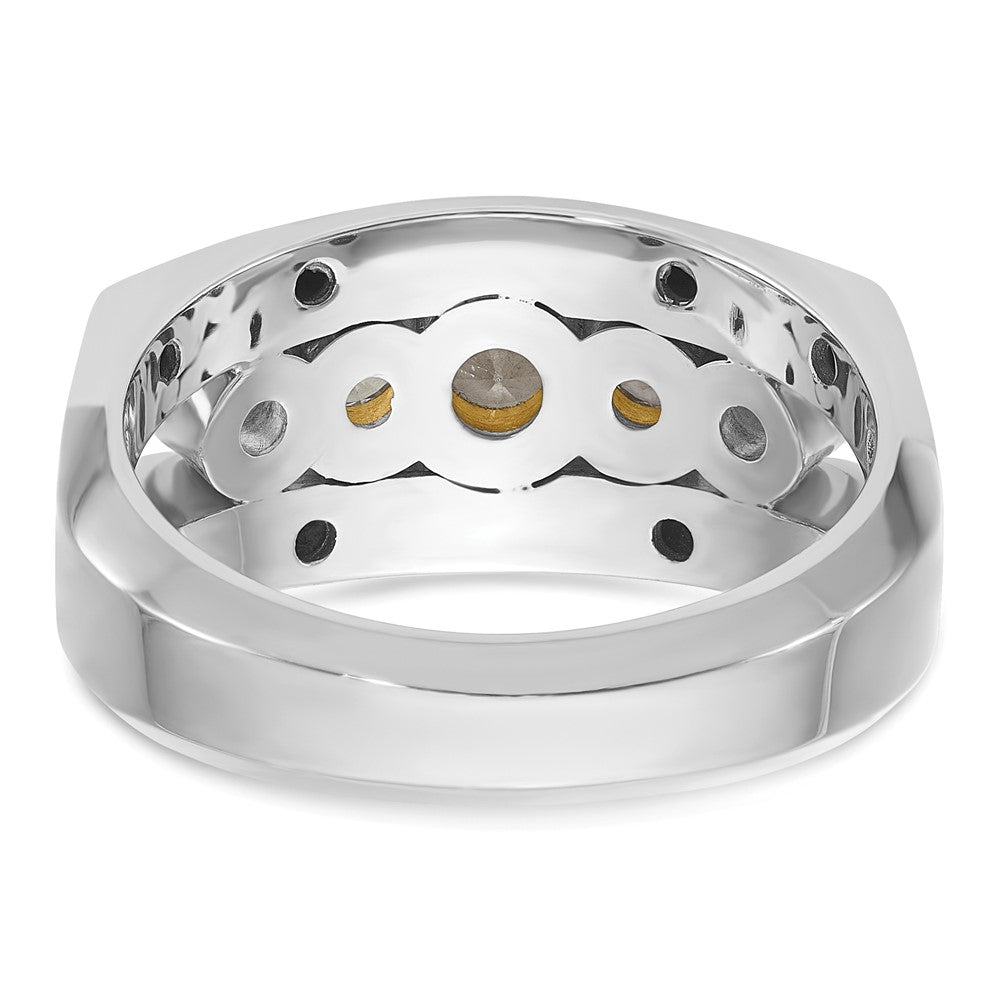 14k Two-tone IBGoodman Men's Polished Graduated 5-Stone Ring Mtg
