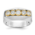 14ktt IBGoodman Men's Polished Graduated 5-Stone Diamond Ring
