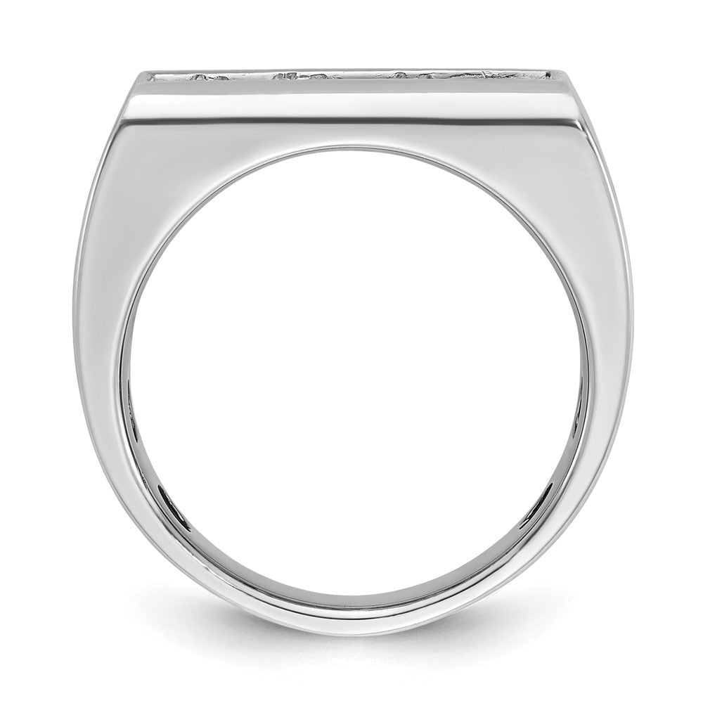 14k IBGoodman Men's Polished and Satin 4-Stone Ring Mounting