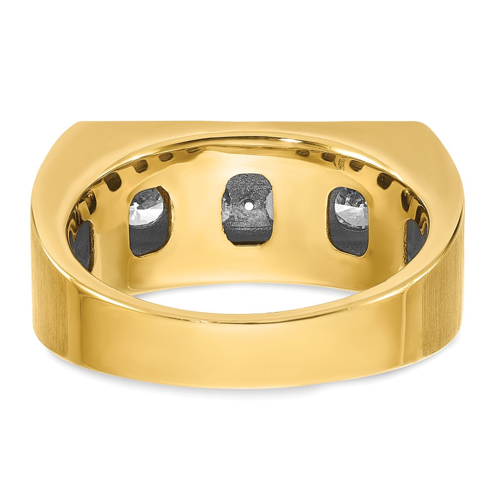 14k IBGoodman Men's Polished and Satin 4-Stone Ring Mounting