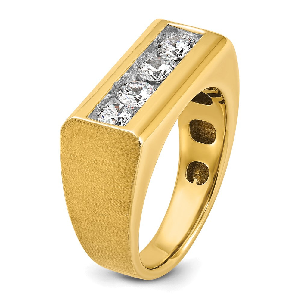 14k IBGoodman Men's Polished and Satin 4-Stone Ring Mounting