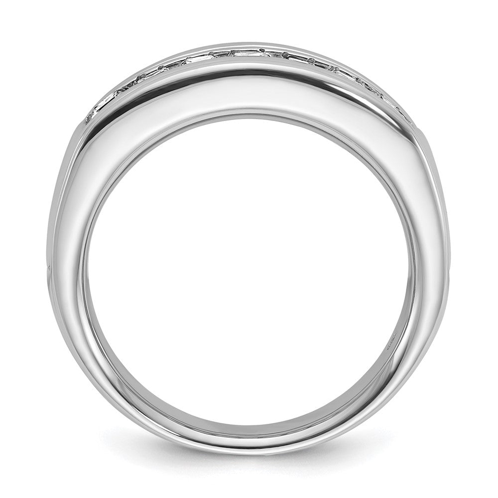 14k White Gold IBGoodman Men's Polished & Grooved Ring Mounting