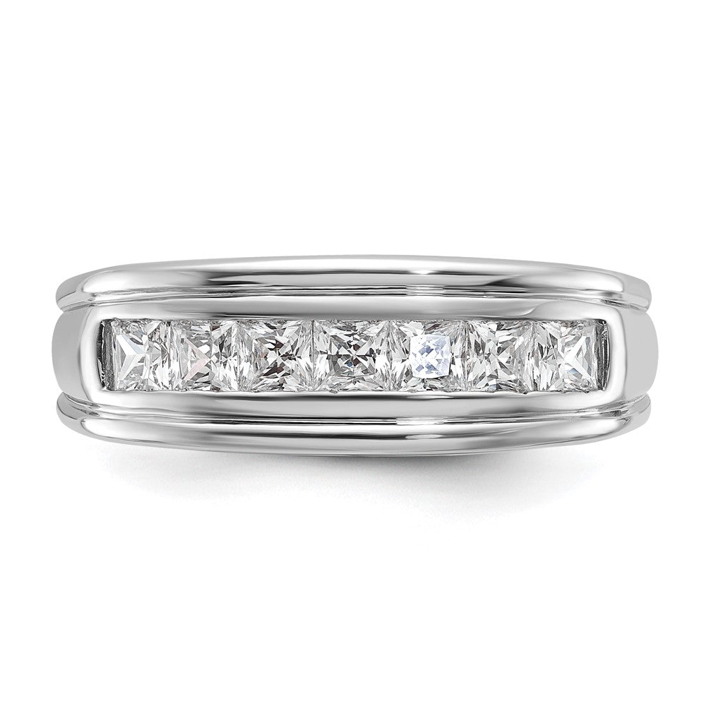 14kw IBGoodman Men's Polished & Grooved Square Diamond Ring