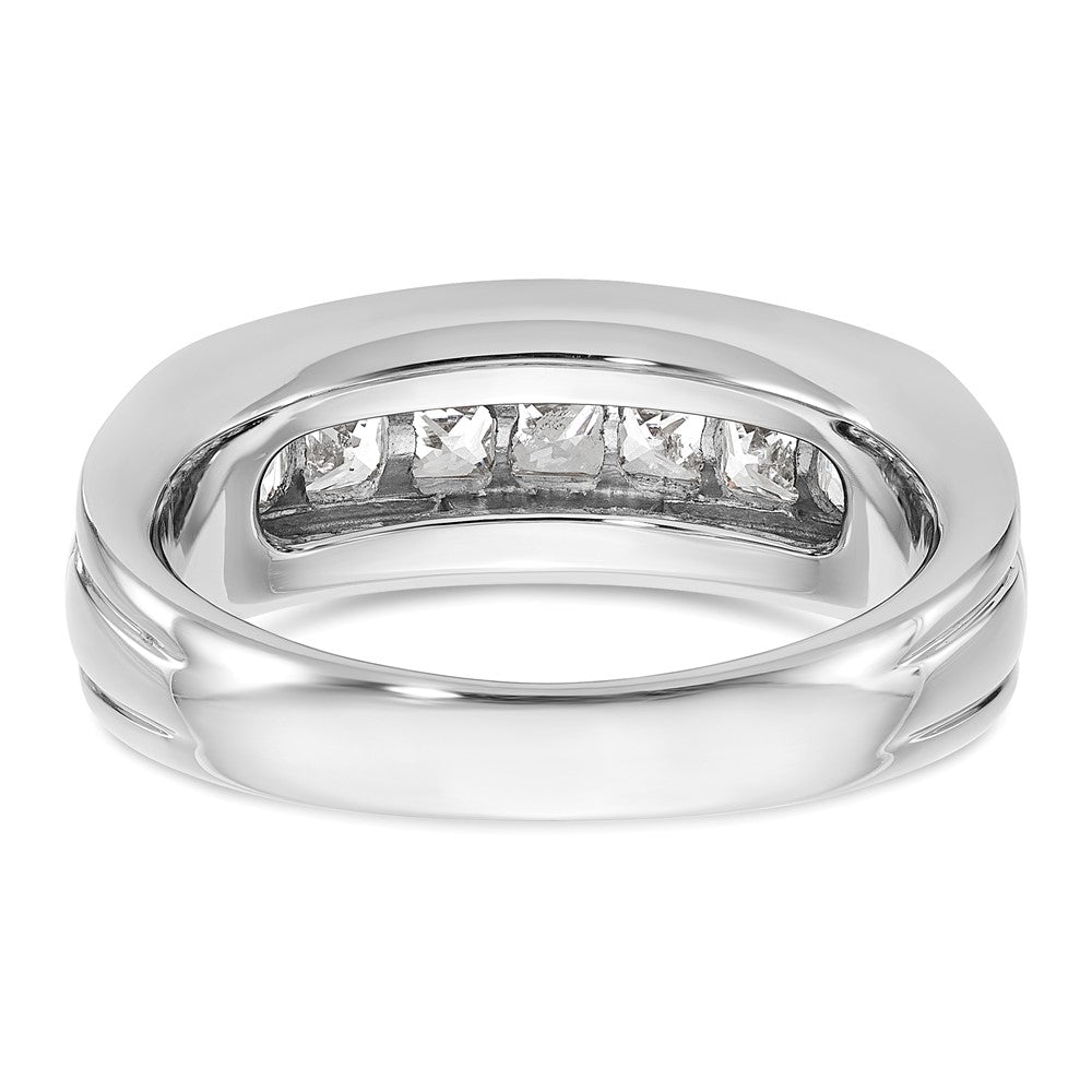 14k White Gold IBGoodman Men's Polished & Grooved Ring Mounting