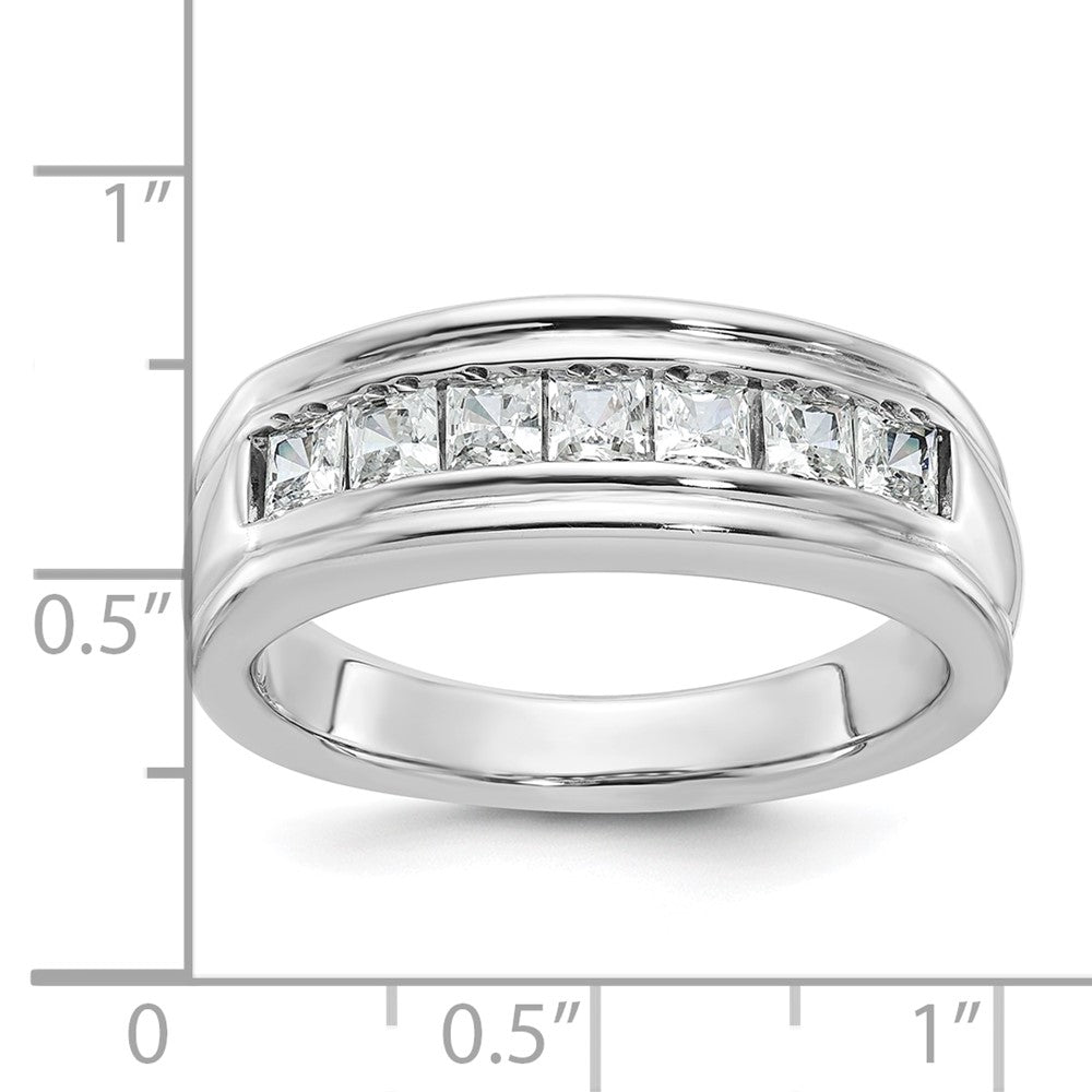 14k White Gold IBGoodman Men's Polished & Grooved Ring Mounting