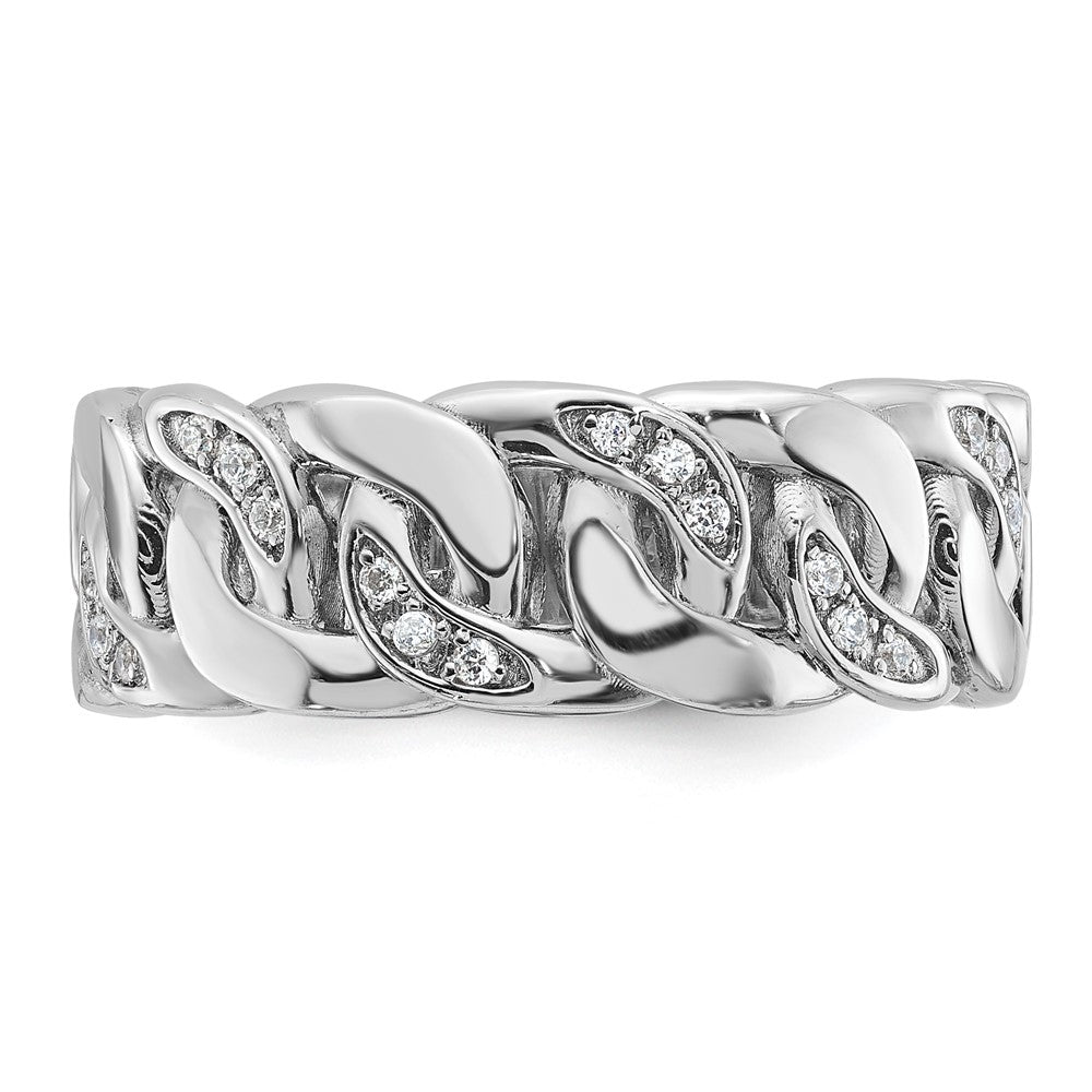 14k White Gold IBGoodman Men's Cuban Link Design Diamond Ring Mounting