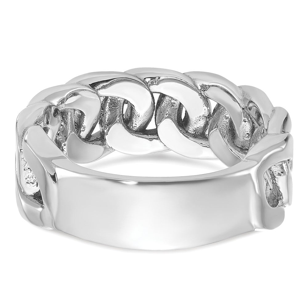 14k White Gold IBGoodman Men's Cuban Link Design Diamond Ring Mounting