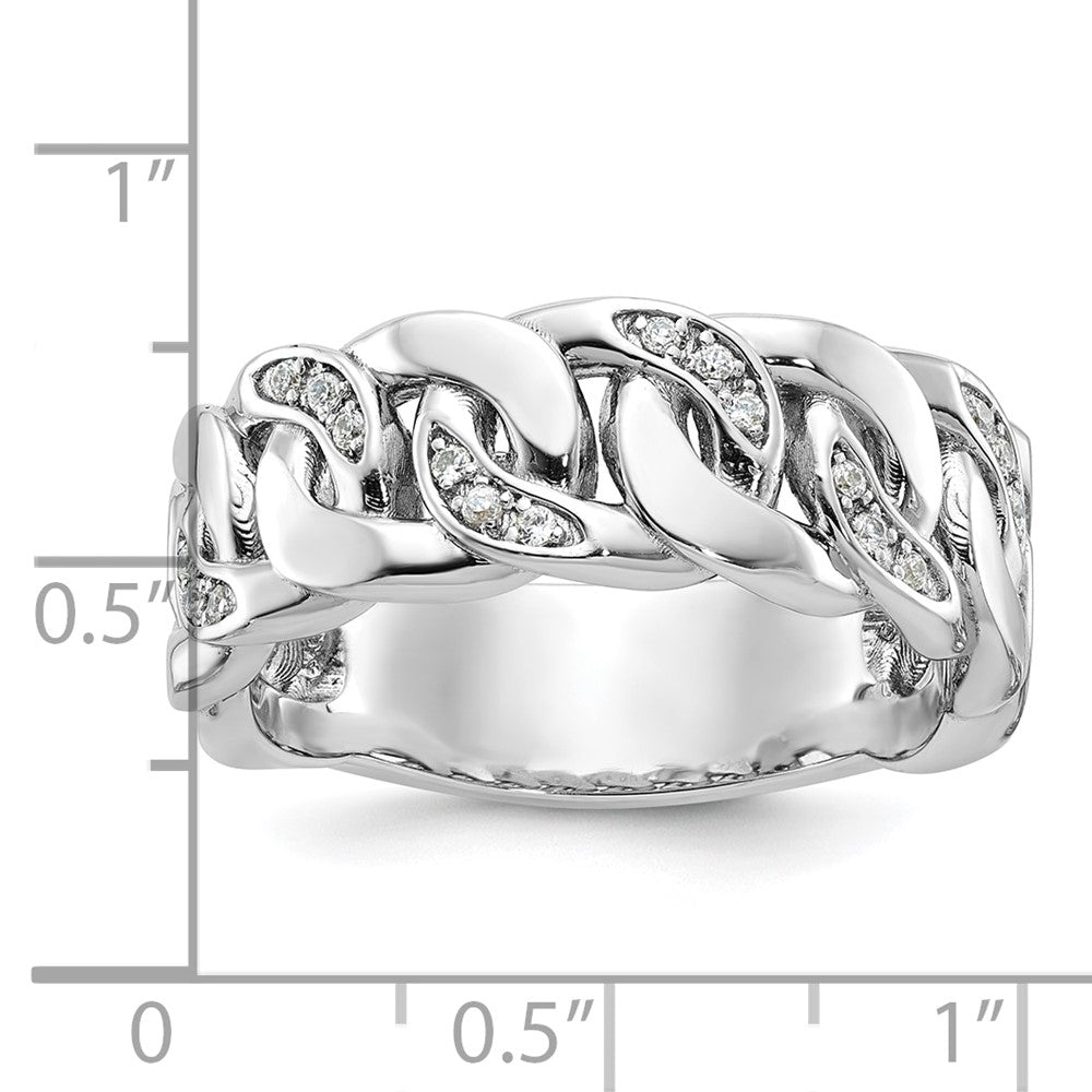 14k White Gold IBGoodman Men's Cuban Link Design Diamond Ring Mounting