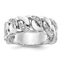 14k White Gold IBGoodman Men's Cuban Link Design Diamond Ring Mounting