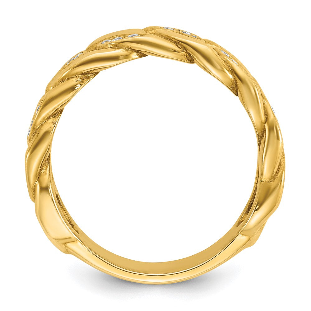 14k IBGoodman Men's Cuban Link Design Diamond Complete Ring