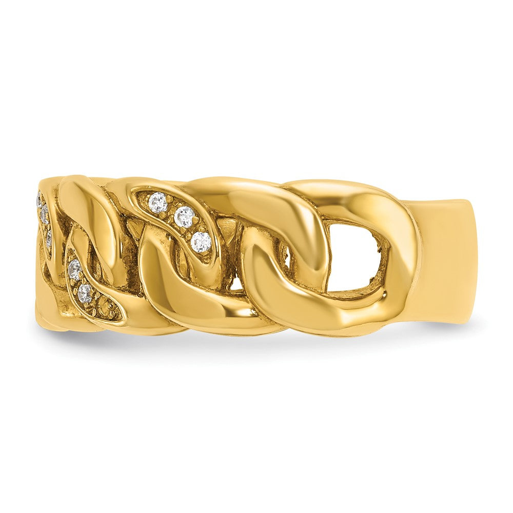 14k IBGoodman Men's Cuban Link Design Diamond Ring Mounting