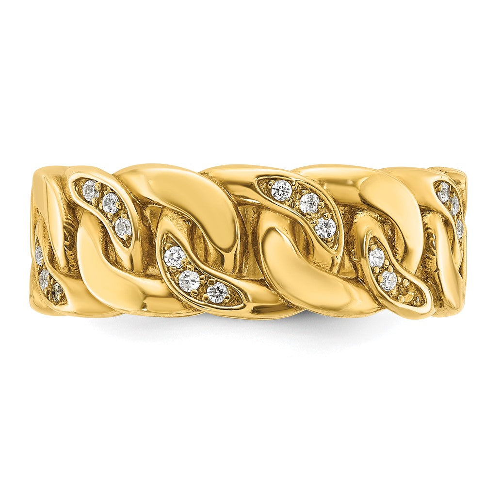 14k IBGoodman Men's Cuban Link Design Diamond Ring Mounting