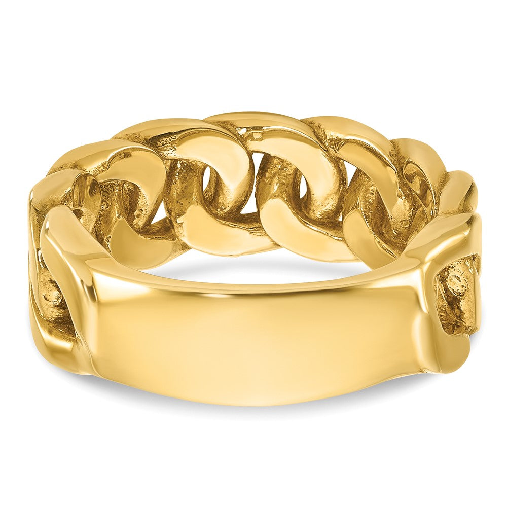 14k IBGoodman Men's Cuban Link Design Diamond Complete Ring