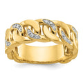 14k IBGoodman Men's Cuban Link Design Diamond Complete Ring