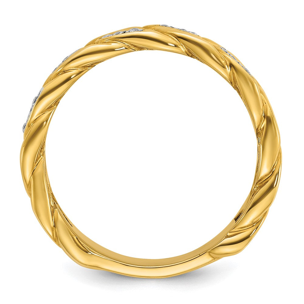 14k IBGoodman Men's Cuban Link Design Diamond Complete Ring