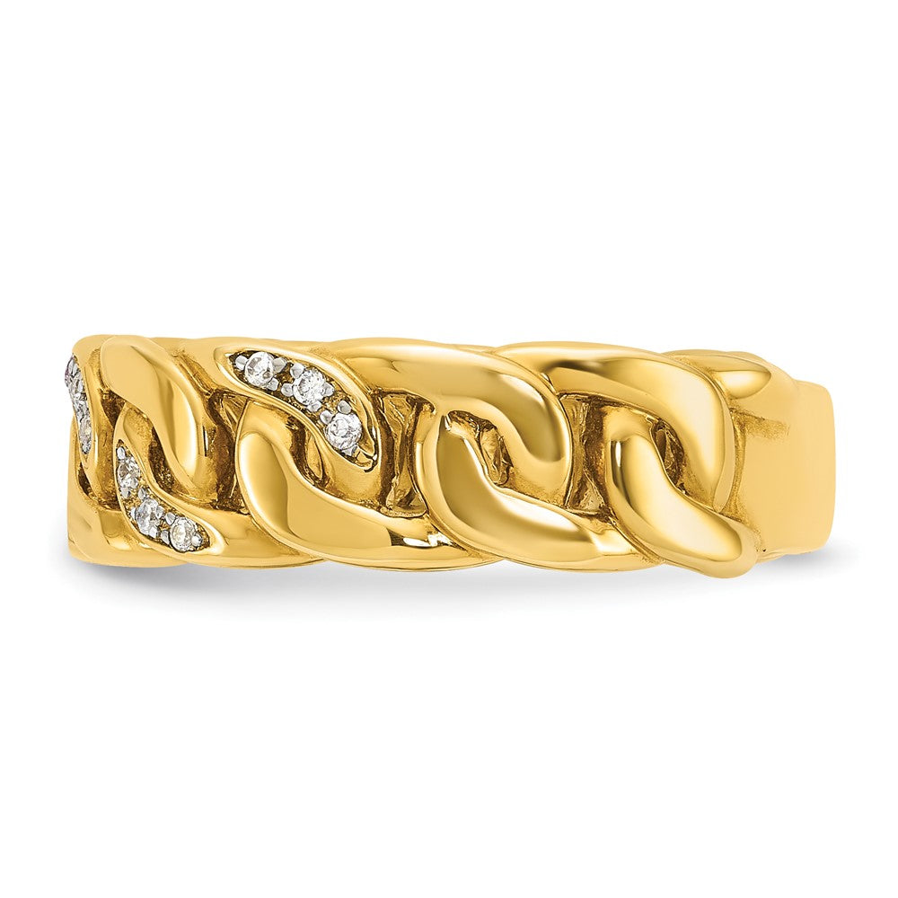 14k IBGoodman Men's Cuban Link Design Diamond Complete Ring