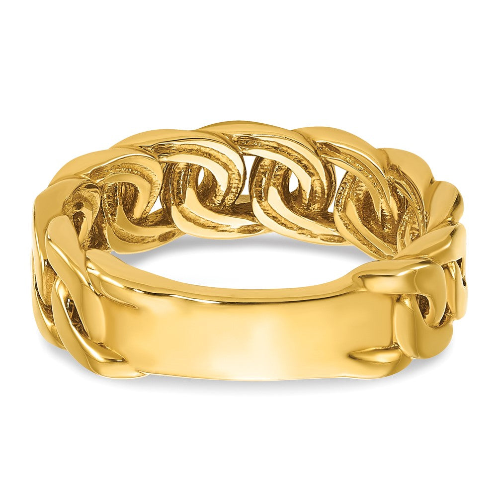 14k IBGoodman Men's Cuban Link Design Diamond Complete Ring
