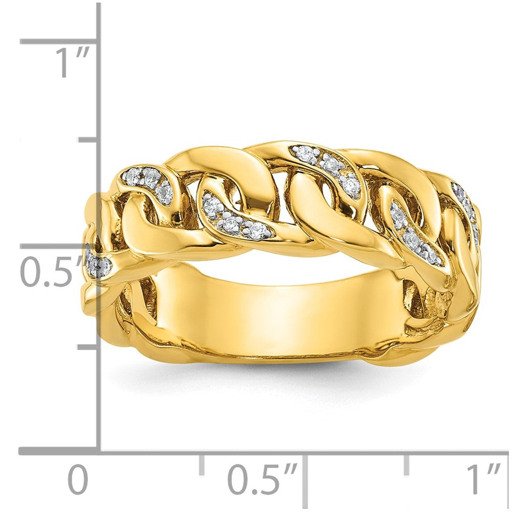 14k IBGoodman Men's Cuban Link Design Diamond Complete Ring