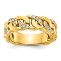 14k IBGoodman Men's Cuban Link Design Diamond Complete Ring